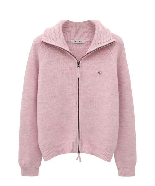 Vivacious(ビバシャス)の「Rose Mignon Zip-up_3Colors(カーディガン/ボレロ・レディース・ピンク/ブラウン/チャコール・FREE)」の6枚目の写真