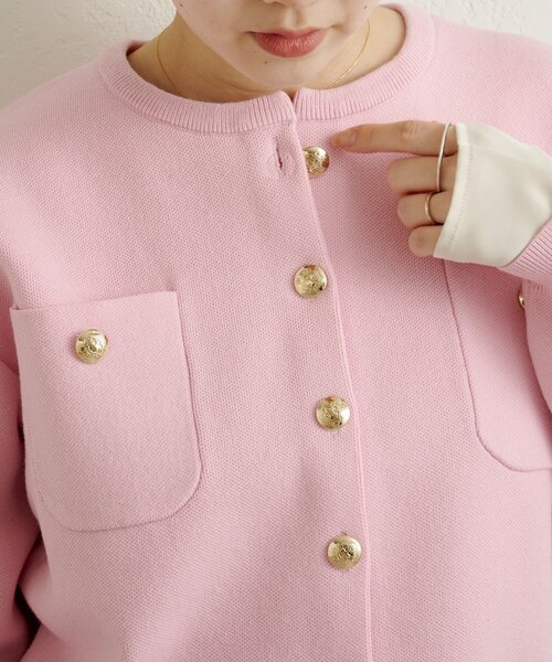 Omekashi（オメカシ）の「スウェットライクボタンカーディガン（カーディガン/ボレロ・レディース・アイボリー/ブラック/ブラウン/レッド/ピンク/オフホワイト/グレー・FREE）」の18枚目の写真