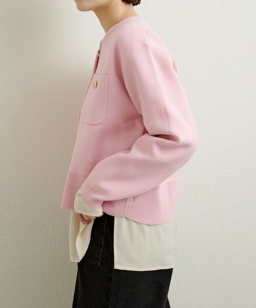 Omekashi（オメカシ）の「スウェットライクボタンカーディガン（カーディガン/ボレロ・レディース・アイボリー/ブラック/ブラウン/レッド/ピンク/オフホワイト/グレー・FREE）」の19枚目の写真