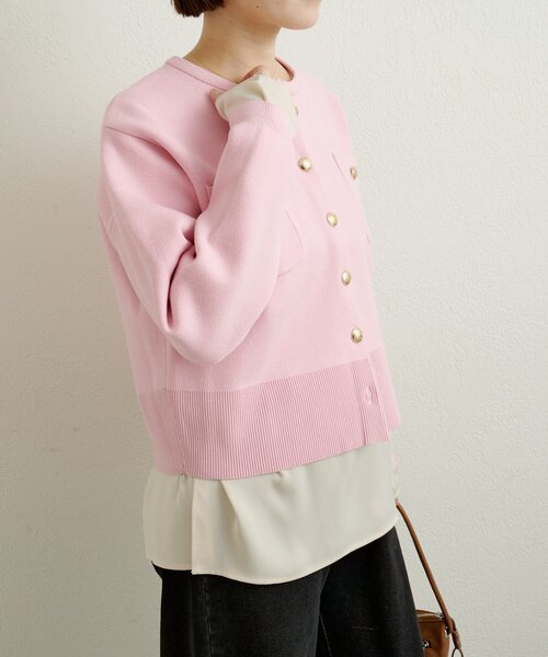 Omekashi（オメカシ）の「スウェットライクボタンカーディガン（カーディガン/ボレロ・レディース・アイボリー/ブラック/ブラウン/レッド/ピンク/オフホワイト/グレー・FREE）」の21枚目の写真