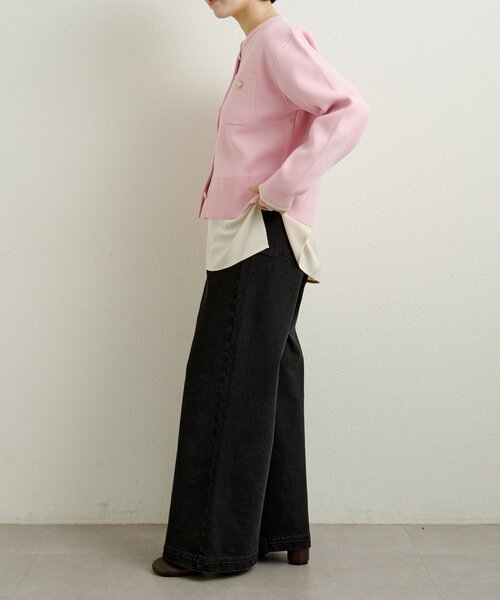 Omekashi（オメカシ）の「スウェットライクボタンカーディガン（カーディガン/ボレロ・レディース・アイボリー/ブラック/ブラウン/レッド/ピンク/オフホワイト/グレー・FREE）」の13枚目の写真