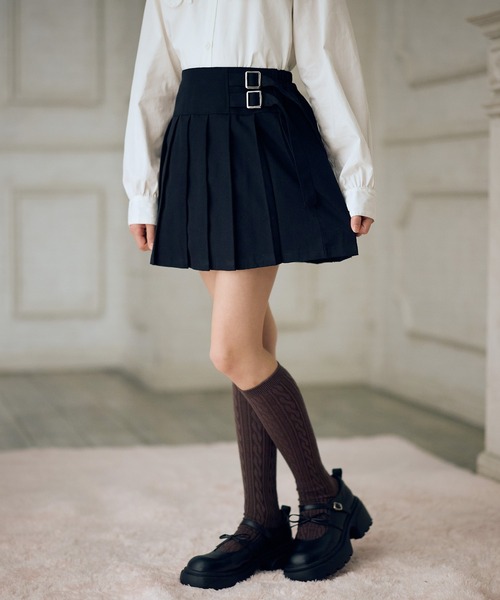 サイドベルトプリーツスカート（スカート）｜Amourire girl（アム