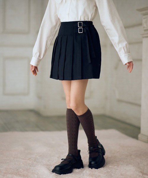 サイドベルトプリーツスカート（スカート）｜Amourire girl（アム