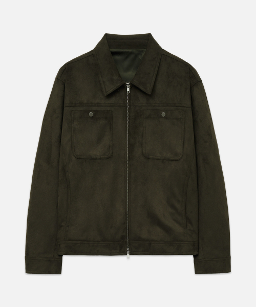 DRAW FIT（ドローフィット）の「スエードパネルトラッカージップアップジャケット [D.KHAKI]（ライダースジャケット・メンズ・その他・MEDIUM/LARGE/X-LARGE）」の4枚目の写真