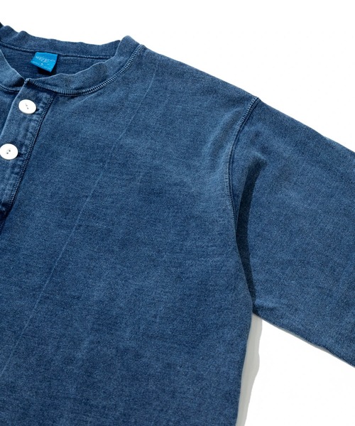 Good On（グッドオン）の「Good On/グッドオン　LS HEAVY HENLEY TEE INDIGO SHAVE（Tシャツ/カットソー・メンズ・ブルー系その他・MEDIUM/LARGE/X-LARGE）」の3枚目の写真