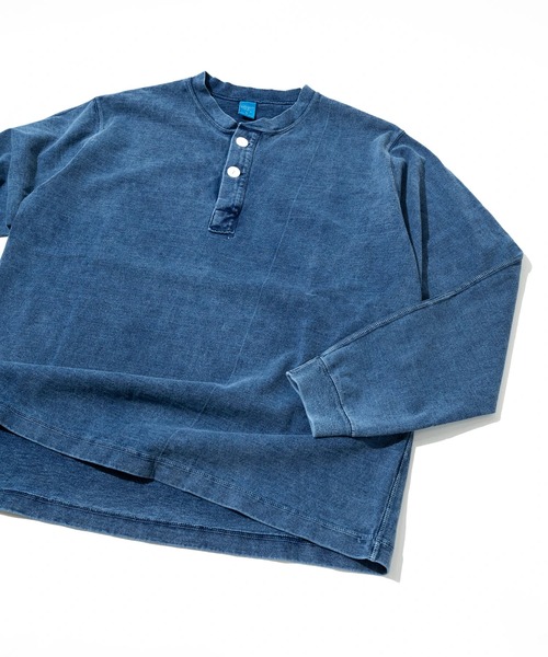 Good On（グッドオン）の「Good On/グッドオン　LS HEAVY HENLEY TEE INDIGO SHAVE（Tシャツ/カットソー・メンズ・ブルー系その他・MEDIUM/LARGE/X-LARGE）」の4枚目の写真