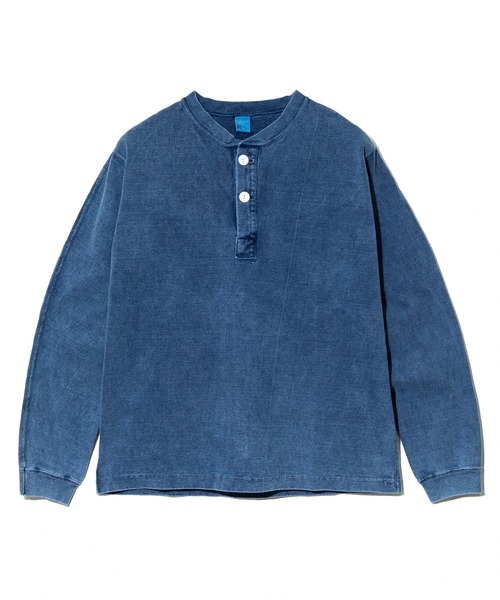 Good On（グッドオン）の「Good On/グッドオン　LS HEAVY HENLEY TEE INDIGO SHAVE（Tシャツ/カットソー・メンズ・ブルー系その他・MEDIUM/LARGE/X-LARGE）」の8枚目の写真