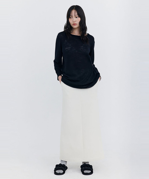 WNDERKAMMER(ブンダーカンマー)の「ベーシックロングスカート_クリーム(スカート・レディース・その他・SMALL/MEDIUM)」の1枚目の写真