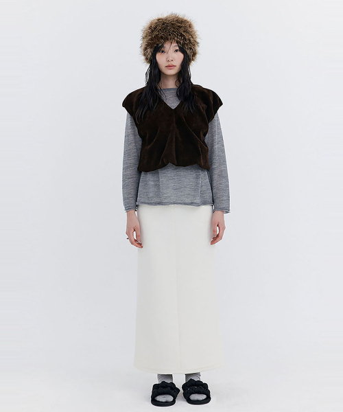 WNDERKAMMER(ブンダーカンマー)の「ベーシックロングスカート_クリーム(スカート・レディース・その他・SMALL/MEDIUM)」の4枚目の写真