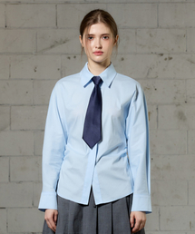 UNBALANCE SHIRRING SHIRT / SKY BLUE
