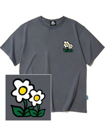 DOUBLE FLOWER LOGO Tシャツ - グレー