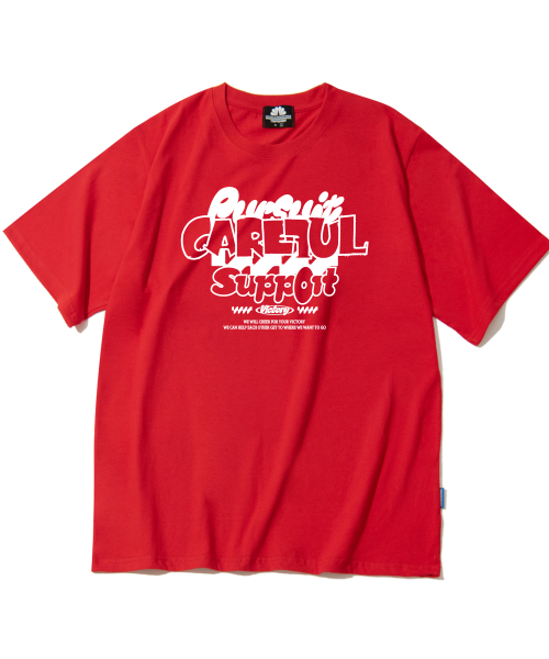 TRIPSHION(トリップション)の「ケアフルサポート グラフィックTシャツ - レッド(Tシャツ/カットソー・メンズ・その他・MEDIUM/LARGE/X-LARGE)」の1枚目の写真