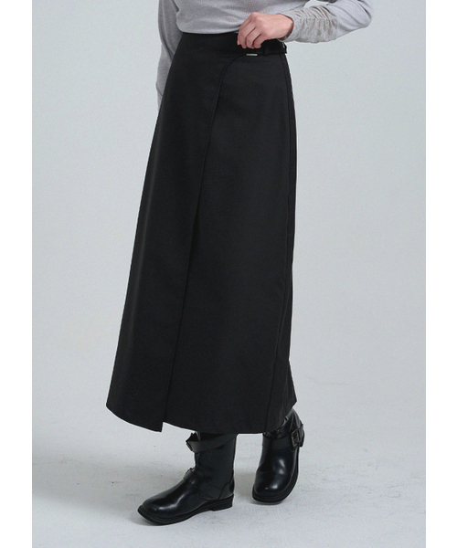 MICANE（ミケーネ）の「ノエミビジョ ラップロングスカート（スカート・レディース・ブラック/チャコール・MEDIUM/LARGE/X-LARGE/XX-LARGE/X-SMALL/SMALL）」の3枚目の写真