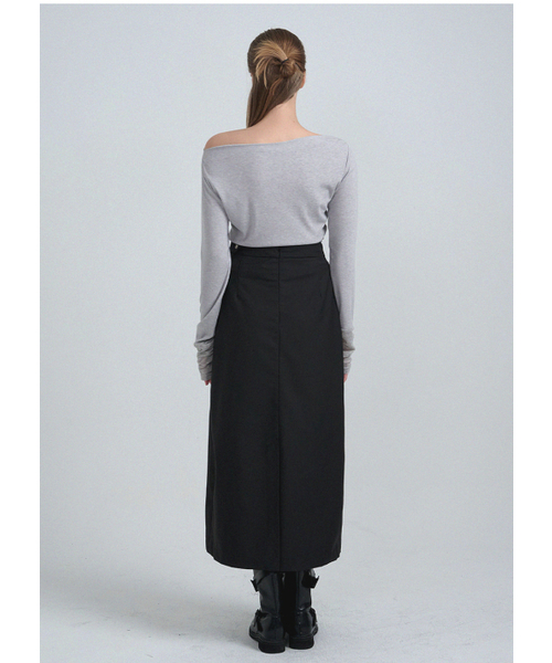 MICANE（ミケーネ）の「ノエミビジョ ラップロングスカート（スカート・レディース・ブラック/チャコール・MEDIUM/LARGE/X-LARGE/XX-LARGE/X-SMALL/SMALL）」の6枚目の写真