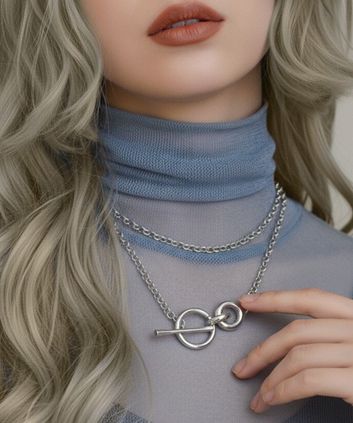 styiro（スタイロ）の「【新色追加&リニューアル】ゴールド×シルバーメタルマンテル2WAYネックレス【ご要望反映アイテム】（ネックレス・レディース・シルバー×ゴールド/シルバー/ゴールド系その他・FREE）」の2枚目の写真