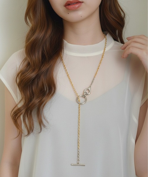 styiro（スタイロ）の「【新色追加&リニューアル】ゴールド×シルバーメタルマンテル2WAYネックレス【ご要望反映アイテム】（ネックレス・レディース・シルバー×ゴールド/シルバー/ゴールド系その他・FREE）」の3枚目の写真