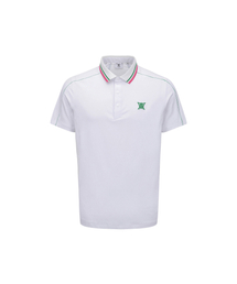 MEN SM KNIT COLLAR SHORT T-SHIRT_WH