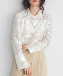 KBF | チュールジャガードブラウス(シャツ/ブラウス)