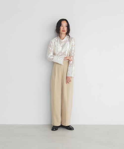 KBF（ケイビーエフ）の「チュールジャガードブラウス（シャツ/ブラウス・レディース・ブラック/アイボリー・ONE）」の7枚目の写真