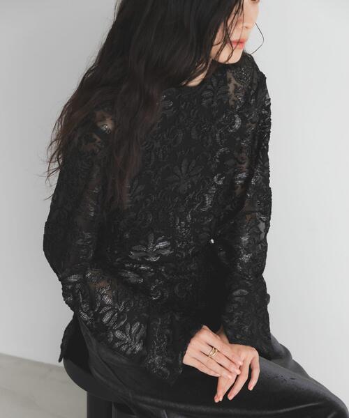 KBF（ケイビーエフ）の「チュールジャガードブラウス（シャツ/ブラウス・レディース・ブラック/アイボリー・ONE）」の18枚目の写真