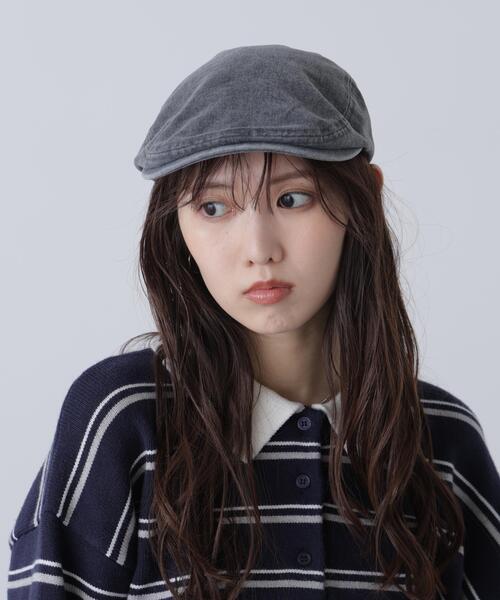 FREE'S MART(フリーズマート)の「◆ピグメント加工ハンチング(ハンチング/ベレー帽・レディース・ブラック・フリ-)」の1枚目の写真