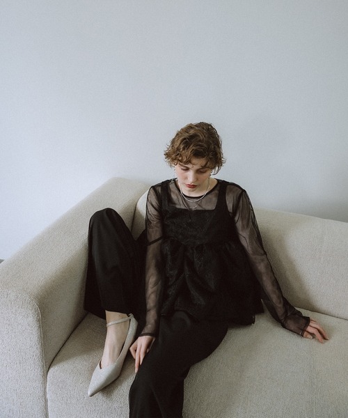 Sheer Peplum Overlay Top＆Pants（パンツドレス）｜et.UNiVER（エト