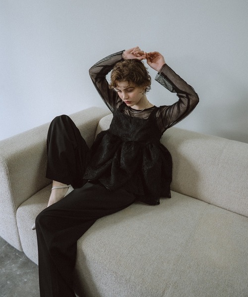 Sheer Peplum Overlay Top＆Pants（パンツドレス）｜et.UNiVER（エト