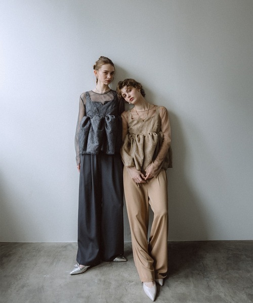 Sheer Peplum Overlay Top＆Pants（パンツドレス）｜et.UNiVER（エト