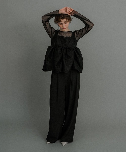 Sheer Peplum Overlay Top＆Pants（パンツドレス）｜et.UNiVER（エト