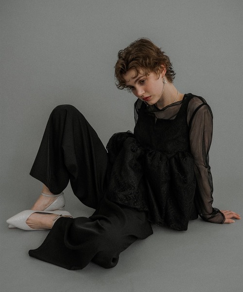 Sheer Peplum Overlay Top＆Pants（パンツドレス）｜et.UNiVER（エト