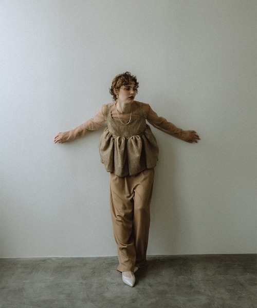 Sheer Peplum Overlay Top＆Pants（パンツドレス）｜et.UNiVER（エト