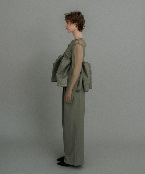 et.UNiVER Sheer Peplum Overlay Top＆Pants Sheer Peplum Overlay Top＆Pants（パンツドレス）｜et.UNiVER（エト
