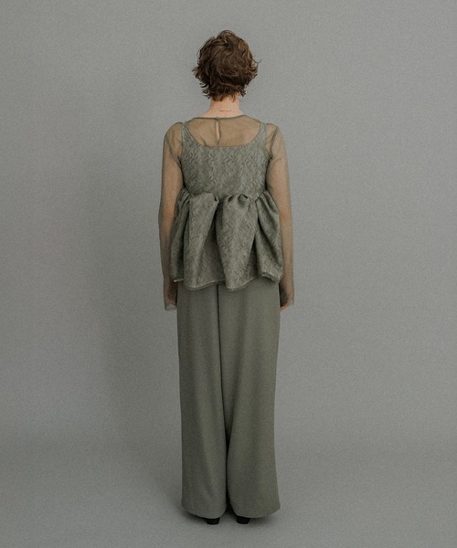 et.UNiVER Sheer Peplum Overlay Top＆Pants Sheer Peplum Overlay Top＆Pants（パンツドレス）｜et.UNiVER（エト