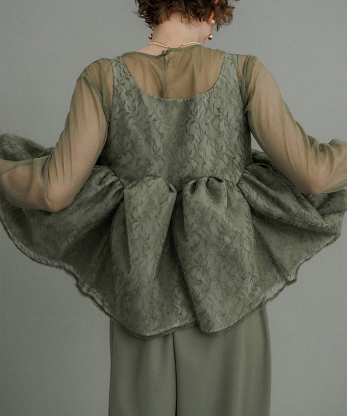 Sheer Peplum Overlay Top＆Pants（パンツドレス）｜et.UNiVER（エト