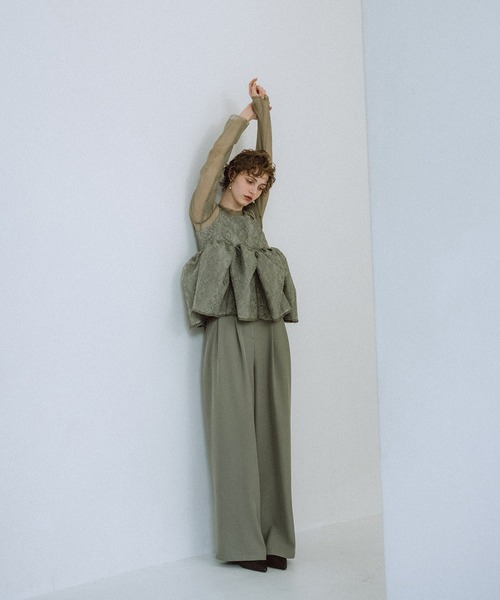 et.UNiVER Sheer Peplum Overlay Top＆Pants Sheer Peplum Overlay Top＆Pants（パンツドレス）｜et.UNiVER（エト
