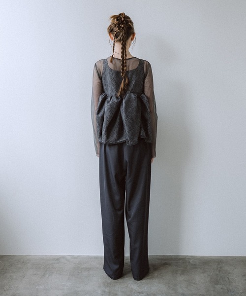 Sheer Peplum Overlay Top＆Pants（パンツドレス）｜et.UNiVER（エト