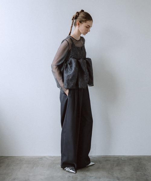 Sheer Peplum Overlay Top＆Pants（パンツドレス）｜et.UNiVER（エト