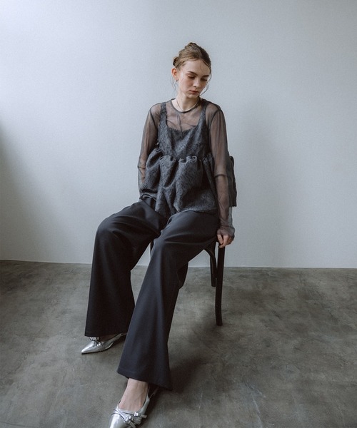 et.UNiVER Sheer Peplum Overlay Top＆Pants Sheer Peplum Overlay Top＆Pants（パンツドレス）｜et.UNiVER（エト