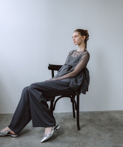 Sheer Peplum Overlay Top＆Pants（パンツドレス）｜et.UNiVER（エト