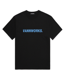 ベーシックロゴオーバーサイズ半袖Tシャツ (VS0104) ブラック/スカイブルー