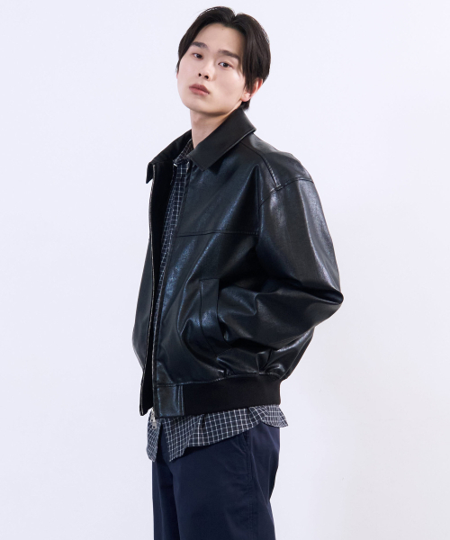 PLAC(プラック)の「レザーブルゾンジャンパー ブラック(ライダースジャケット・メンズ・その他・X-SMALL/SMALL/MEDIUM/LARGE)」の2枚目の写真