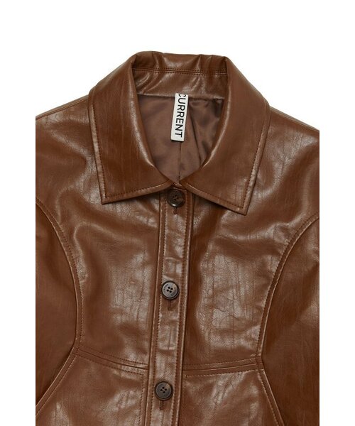 CURRENT（カレント）の「CROP LEATHER JACKET [BROWN]（ライダースジャケット・レディース・その他・FREE）」の3枚目の写真