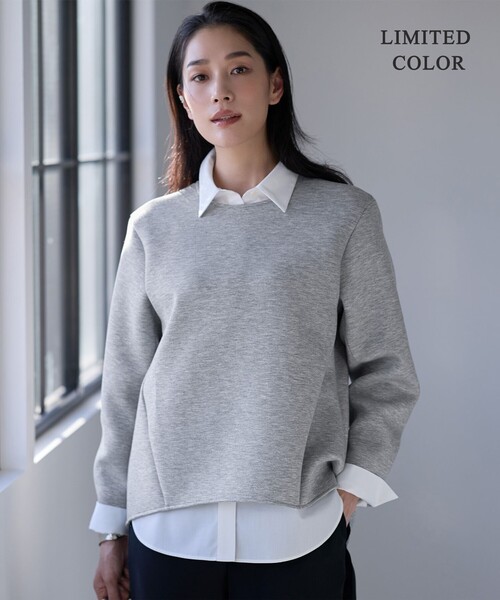 ICB（アイシービー）の「ソフトダンボール スリットテール スウェット（Tシャツ/カットソー・レディース・ライトイエロー系/サックスブルー系/黄土色系/ブラック系/ライトグレー系・LARGE/X-LARGE）」の2枚目の写真