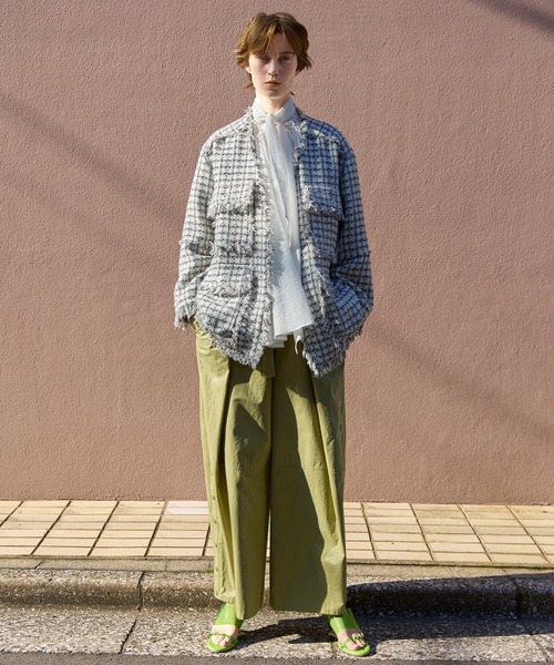 MAISON SPECIAL(メゾンスペシャル)の「Waist Tuck Work Pants/ウエストタックワークパンツ(その他パンツ・レディース・ピンク/ホワイト/カーキ/ブラック・38/36)」の9枚目の写真