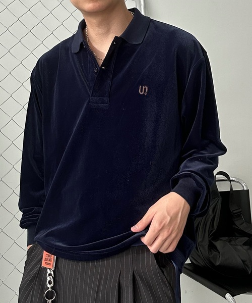 セール】【ユニセックス】 ベロア刺繍ポロシャツ（ポロシャツ