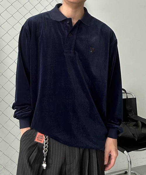 セール】【ユニセックス】 ベロア刺繍ポロシャツ（ポロシャツ