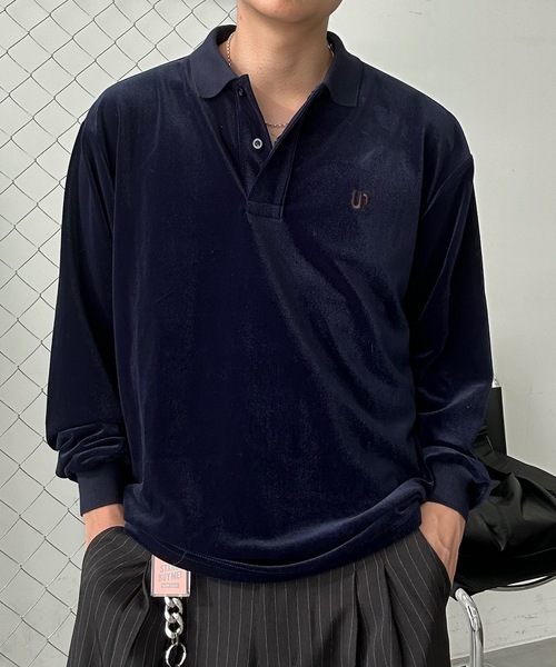 セール】【ユニセックス】 ベロア刺繍ポロシャツ（ポロシャツ