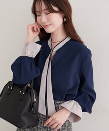 natural couture | 配色ボータイパールピンブラウス(シャツ/ブラウス)