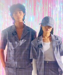 KATHARSIS（カタルシス）の「チェック半袖ジャケット _S M（テーラードジャケット）」