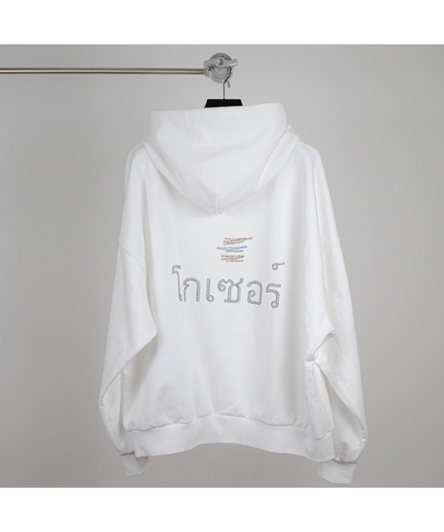 GOZER(ゴーザー)の「OVERSIZED THAILAND BIZ LOGO HOOD ZIP-UP(パーカー・メンズ・ホワイト・1/2)」の1枚目の写真